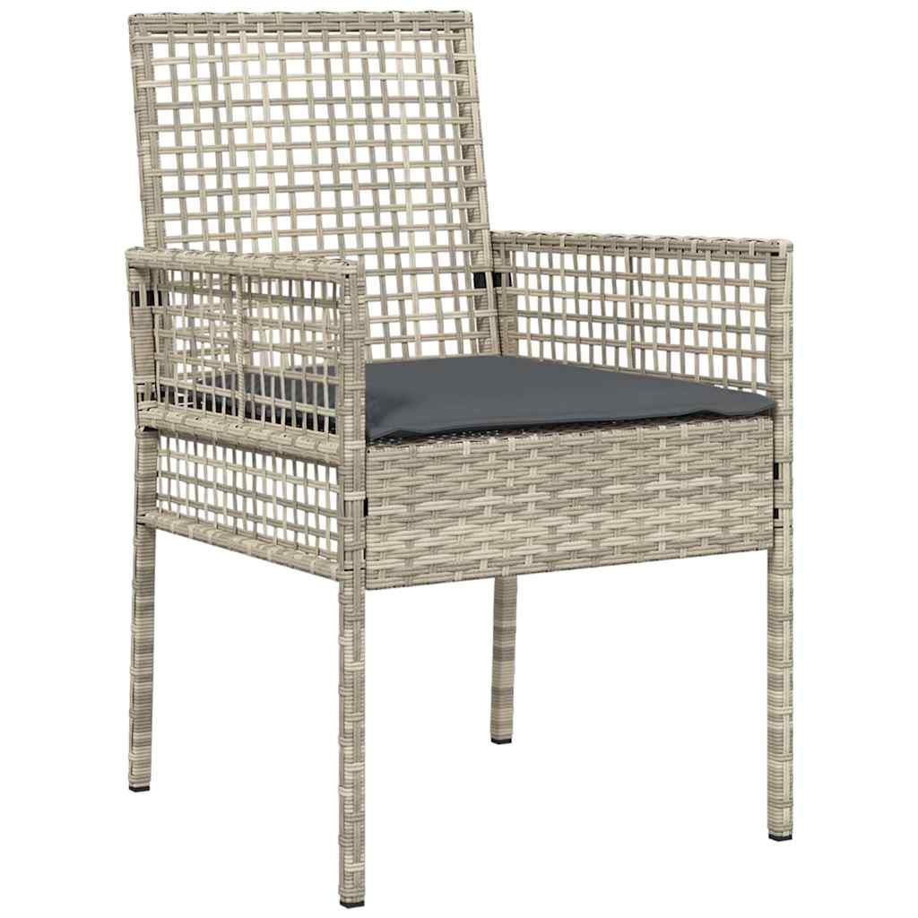 Garden Chair 2 pcs Light Grey 53 x 60 x 85cm Poly Rattan