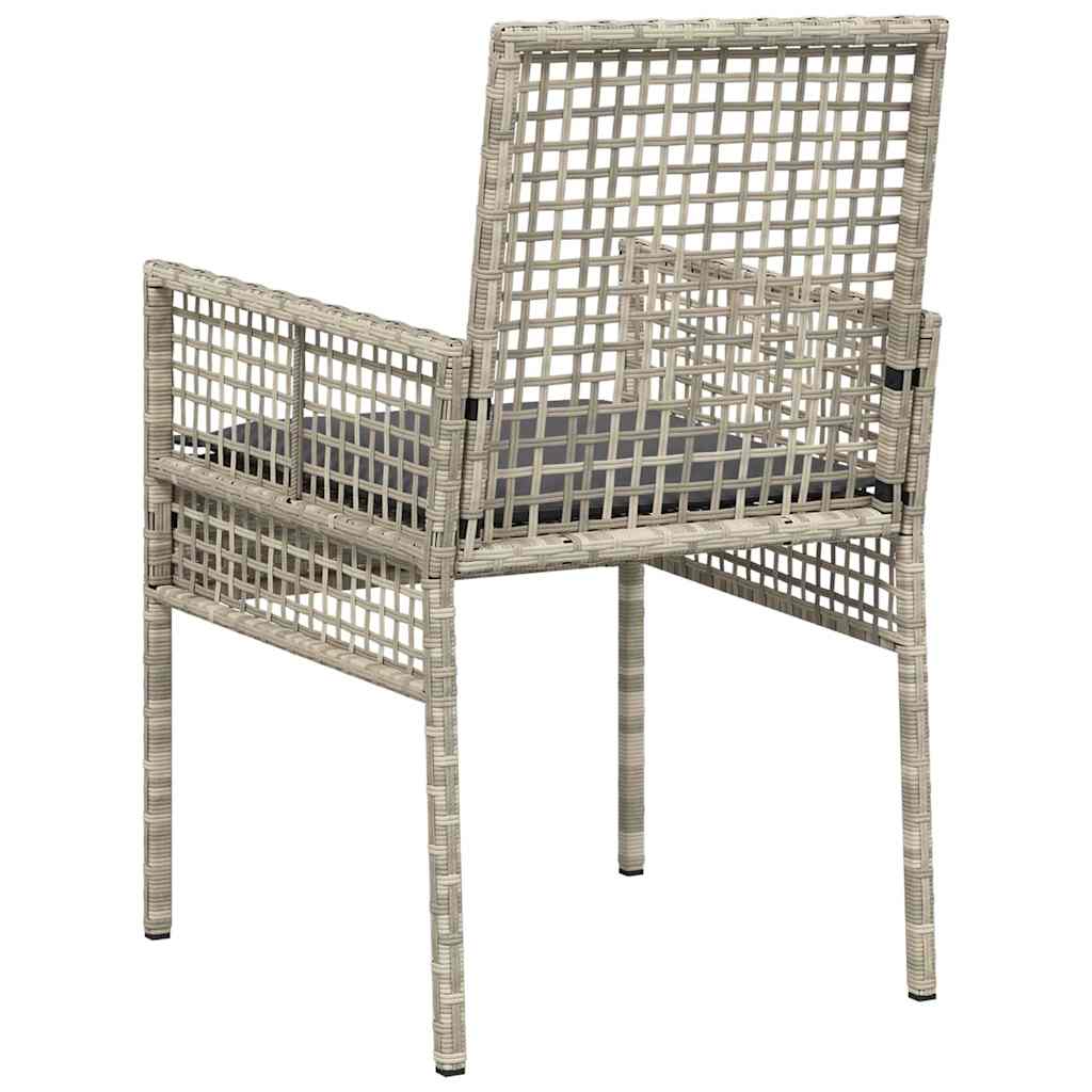 Garden Chair 2 pcs Light Grey 53 x 60 x 85cm Poly Rattan