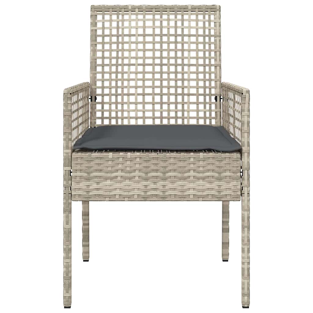 Garden Chair 2 pcs Light Grey 53 x 60 x 85cm Poly Rattan