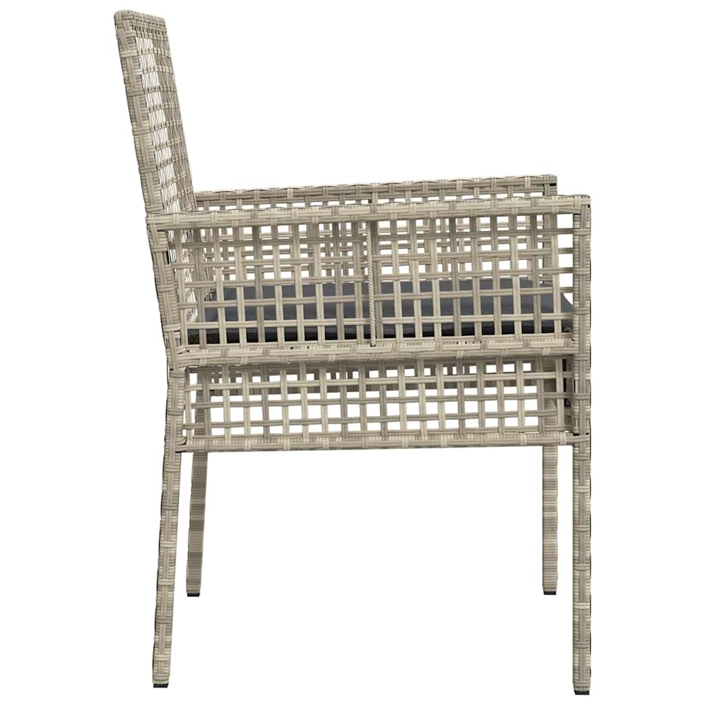 Garden Chair 2 pcs Light Grey 53 x 60 x 85cm Poly Rattan