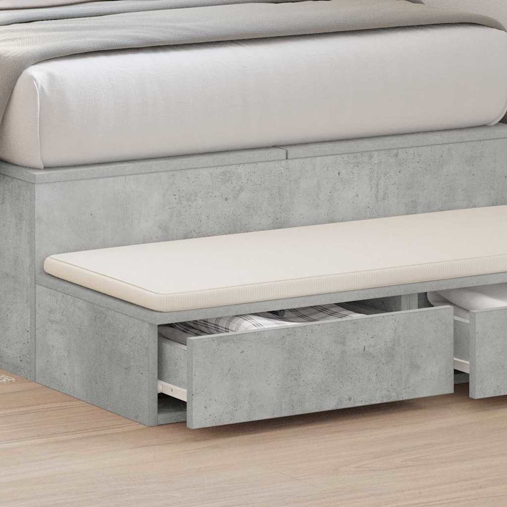 Bed Drawers Concrete grey 80 x 36.5 x 16.5 cm Engineered wood