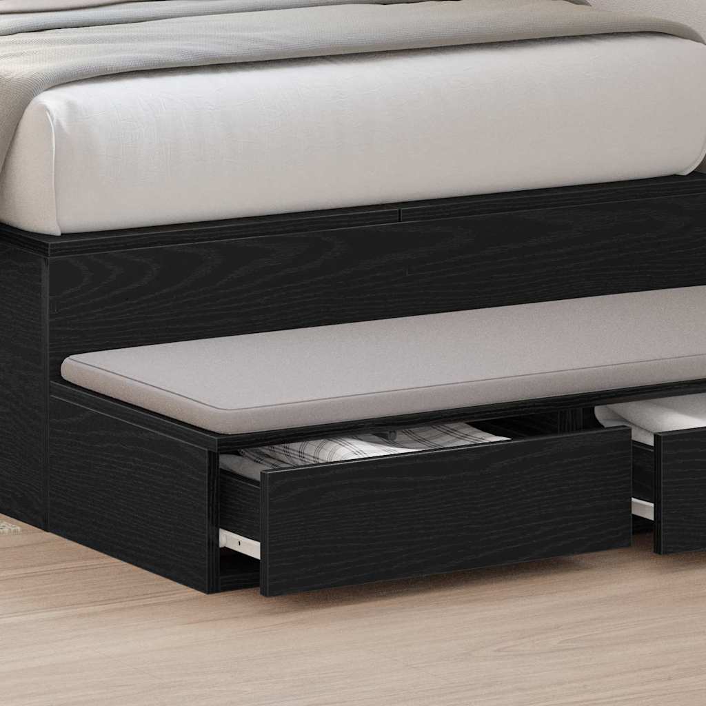 Bed Drawers Black oak 90 x 36.5 x 16.5 cm Engineered wood