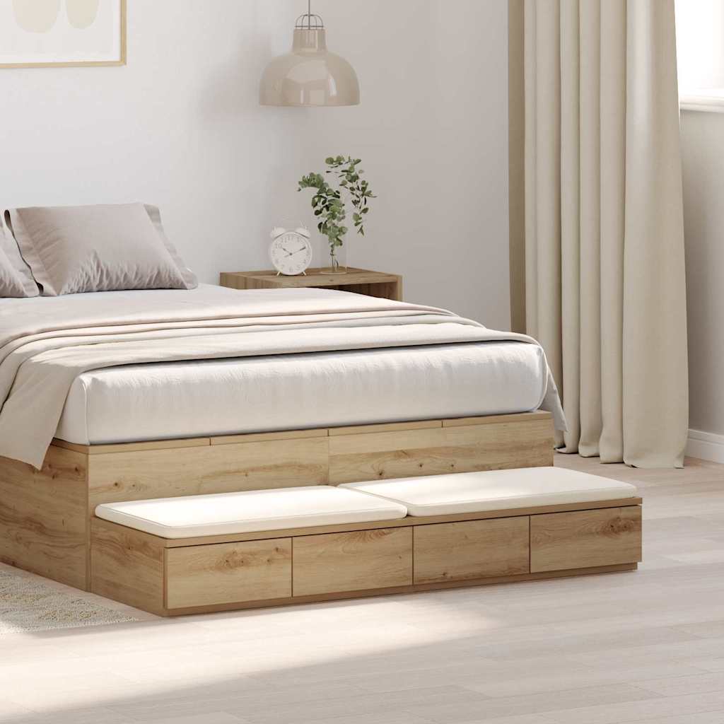 Bed Drawers Artisan oak 120 x 36.5 x 16.5 cm Engineered wood