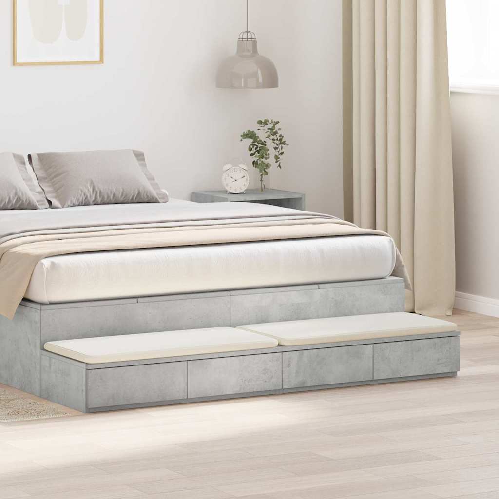 Bed Drawers Concrete grey 150 x 36.5 x 16.5 cm Engineered wood