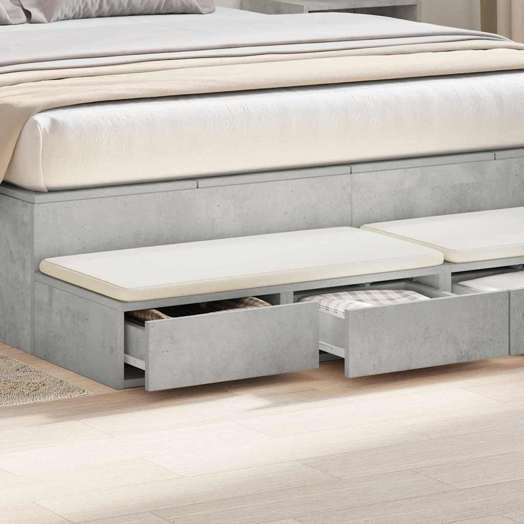 Bed Drawers Concrete grey 135 x 36.5 x 16.5 cm Engineered wood