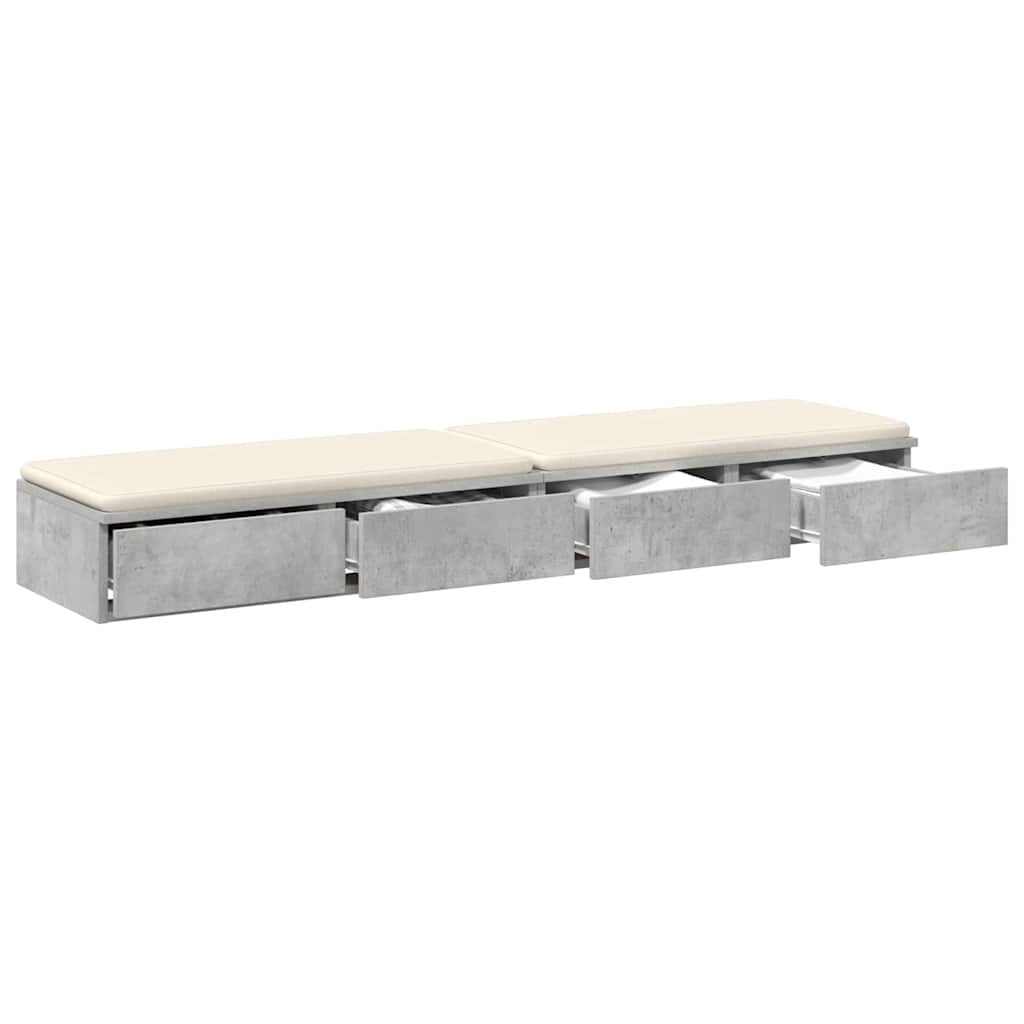 Bed Drawers Concrete grey 135 x 36.5 x 16.5 cm Engineered wood