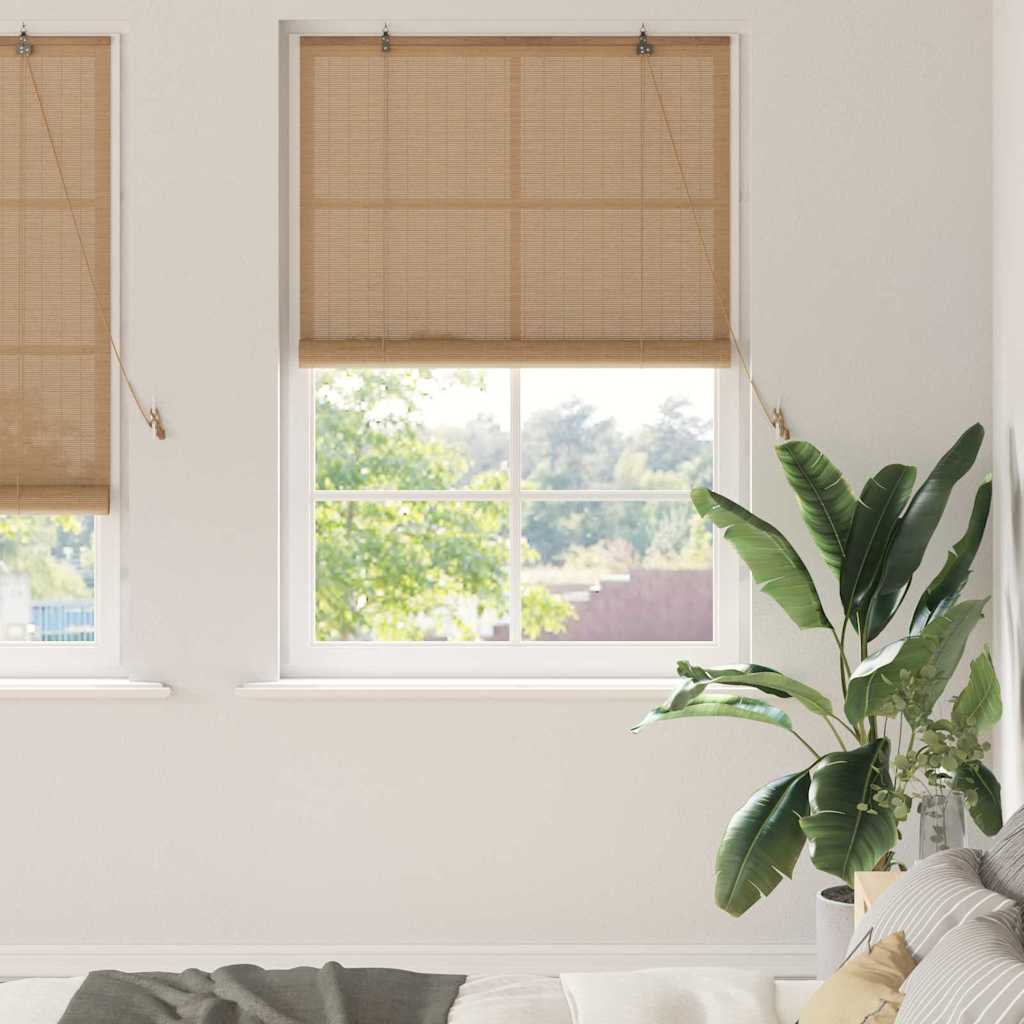 Window Blinds & Shades Other Manual Light Brown Bamboo