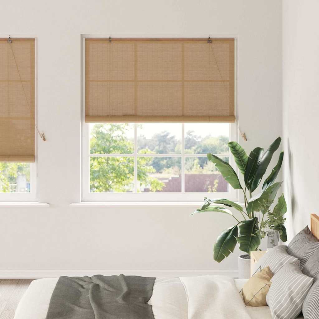 Window Blinds & Shades Other Manual Light Brown Bamboo
