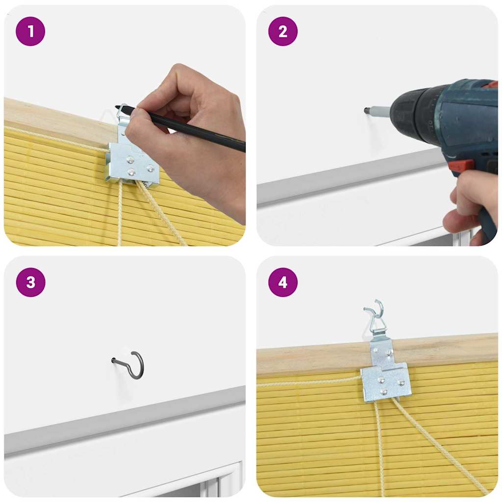 Window Blinds & Shades Other Manual Yellow Bamboo