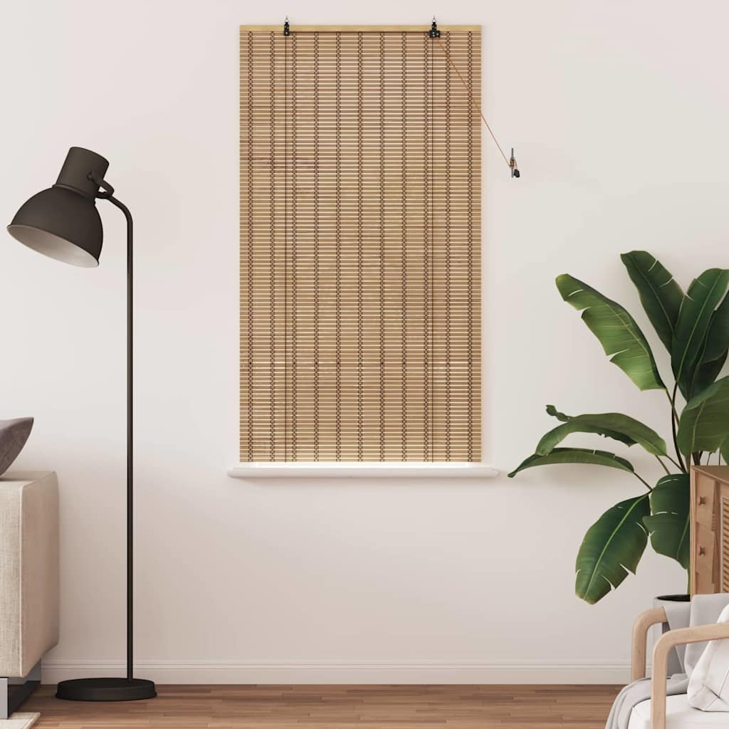 Roller Blind Other Manual Light Brown 80 x 220 cm Bamboo
