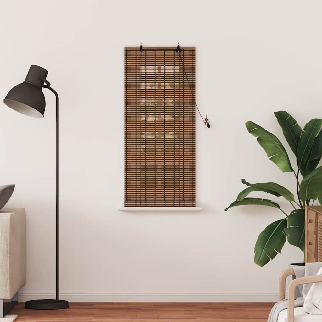Window Blind Geometric Brown 60 x 160 cm Bamboo