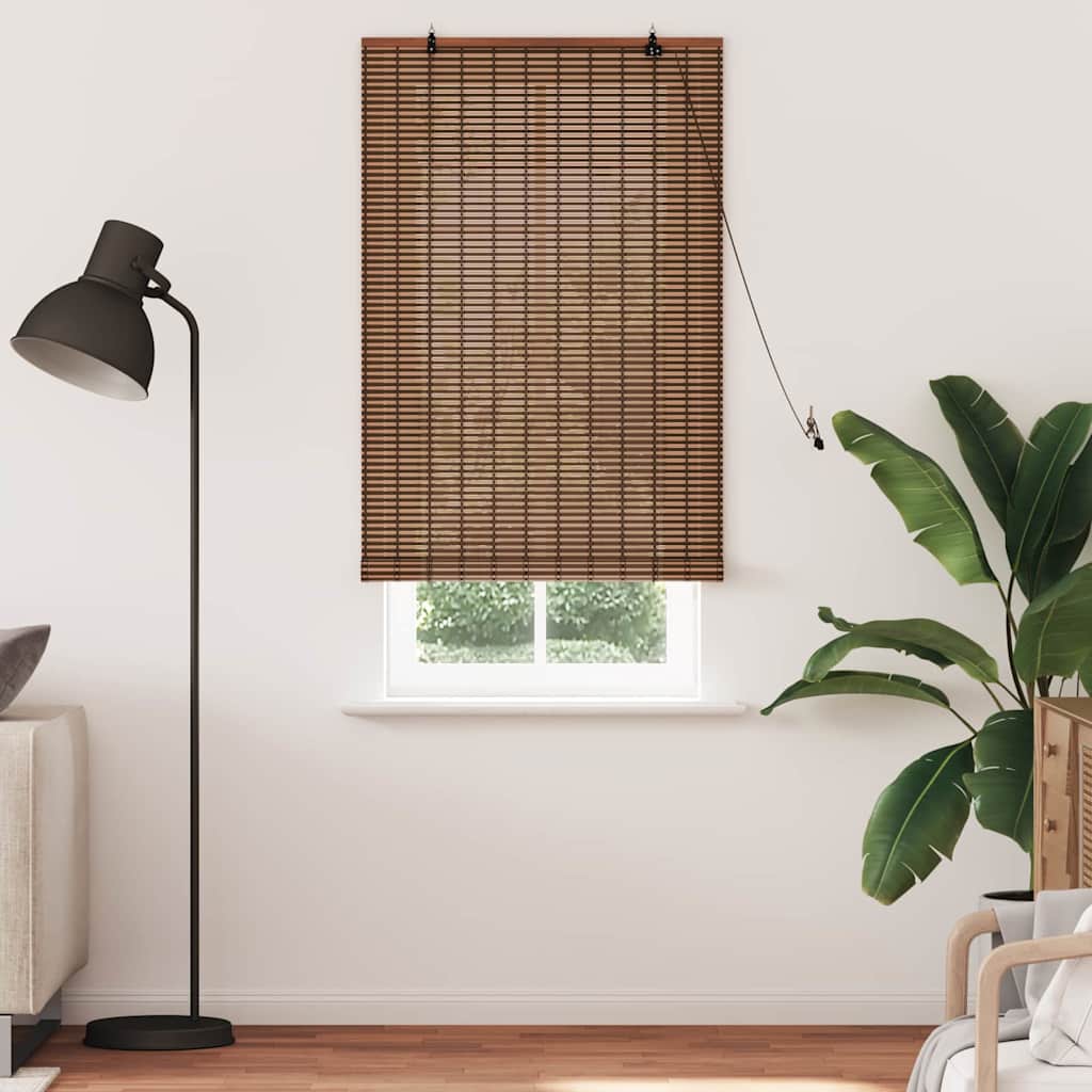 Window Blind Geometric Brown 90 x 220 cm Bamboo