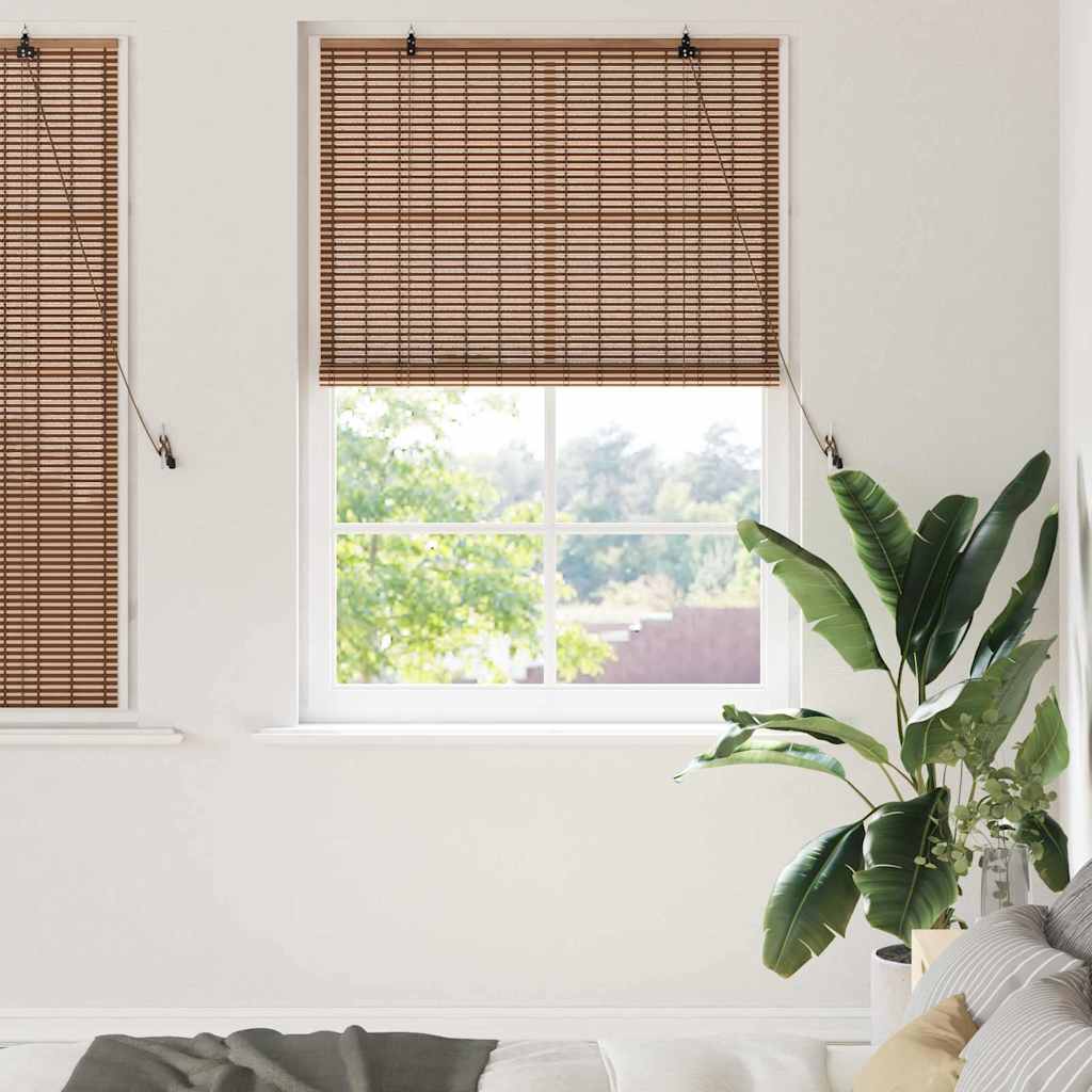 Window Blind Geometric Brown 120 x 160 cm Bamboo