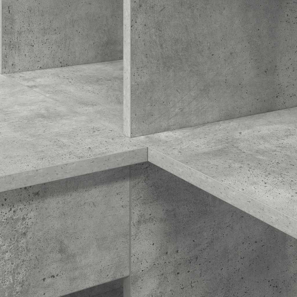 Corner Desk with Shelf Concrete grey 101.5 x 149.5 x 149.5 cm