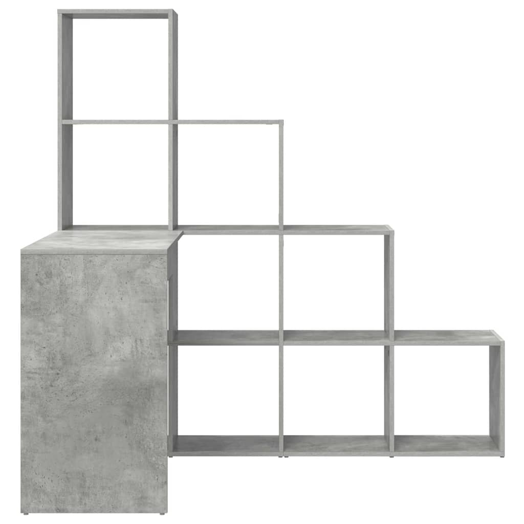 Corner Desk with Shelf Concrete grey 101.5 x 149.5 x 149.5 cm