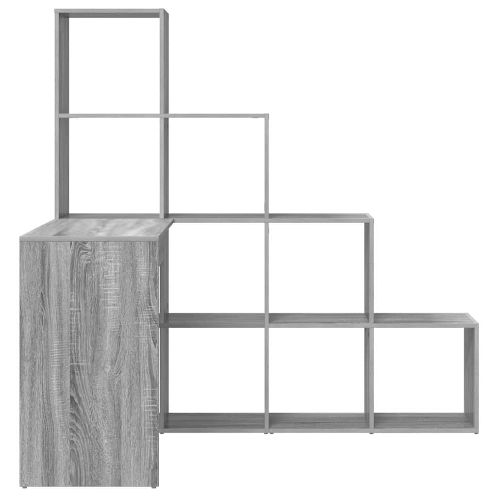 Corner Desk with Shelf Grey sonoma 101.5 x 149.5 x 149.5 cm
