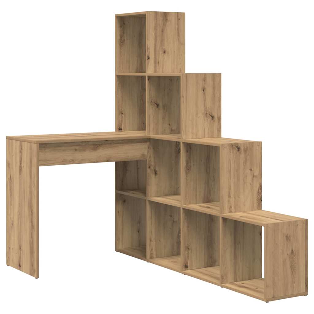 Corner Desk with Shelf Artisan oak 101.5 x 149.5 x 149.5 cm