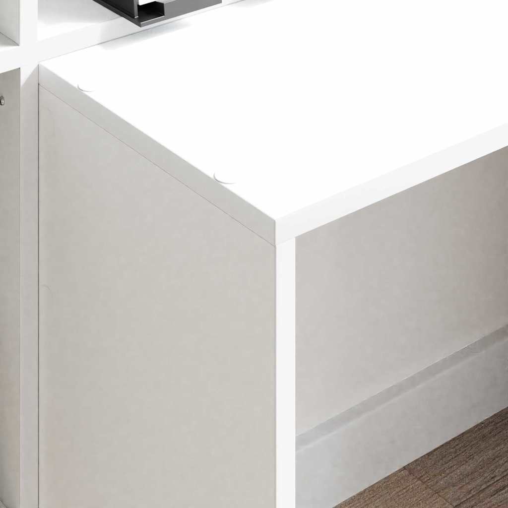 Desk with Shelf White 138.5 x 55 x 143 cm Engineered wood