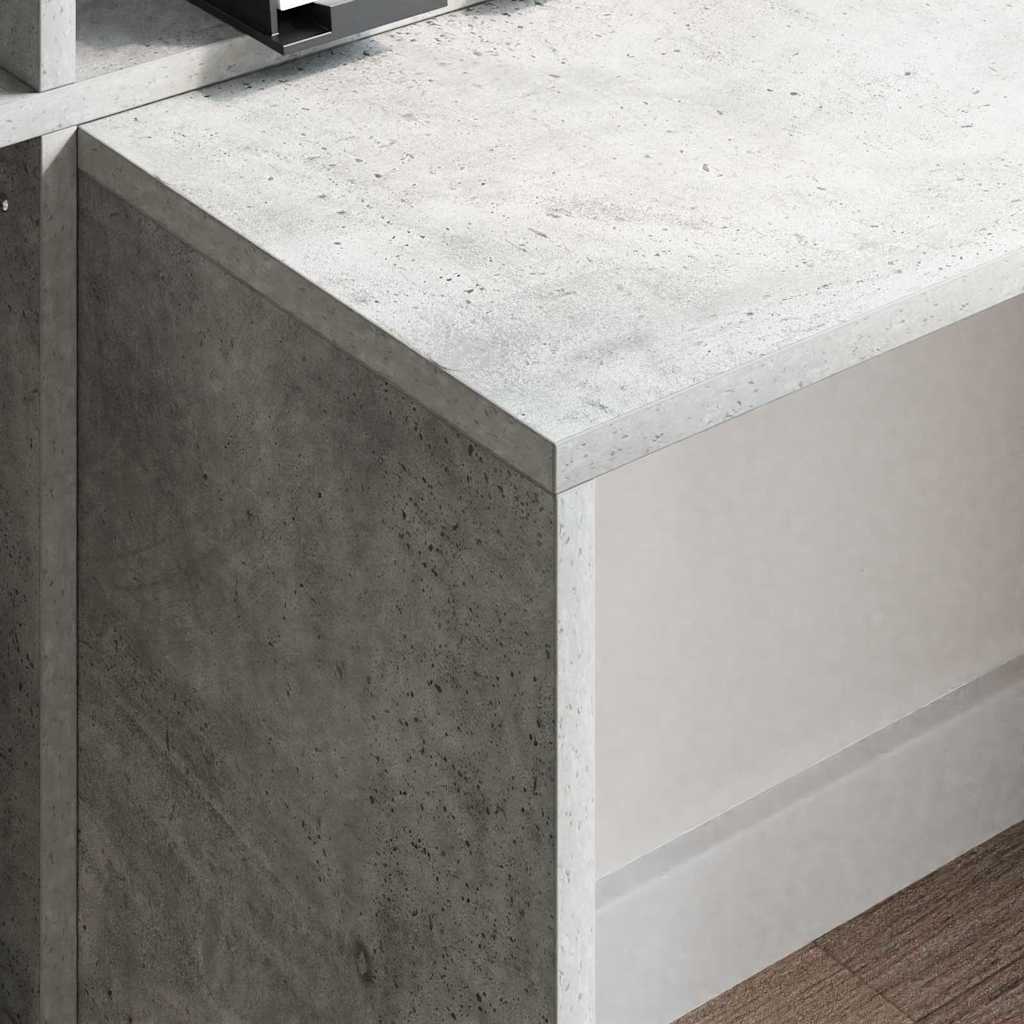 Desk Concrete grey 138.5 x 55 x 143 cm Engineered wood