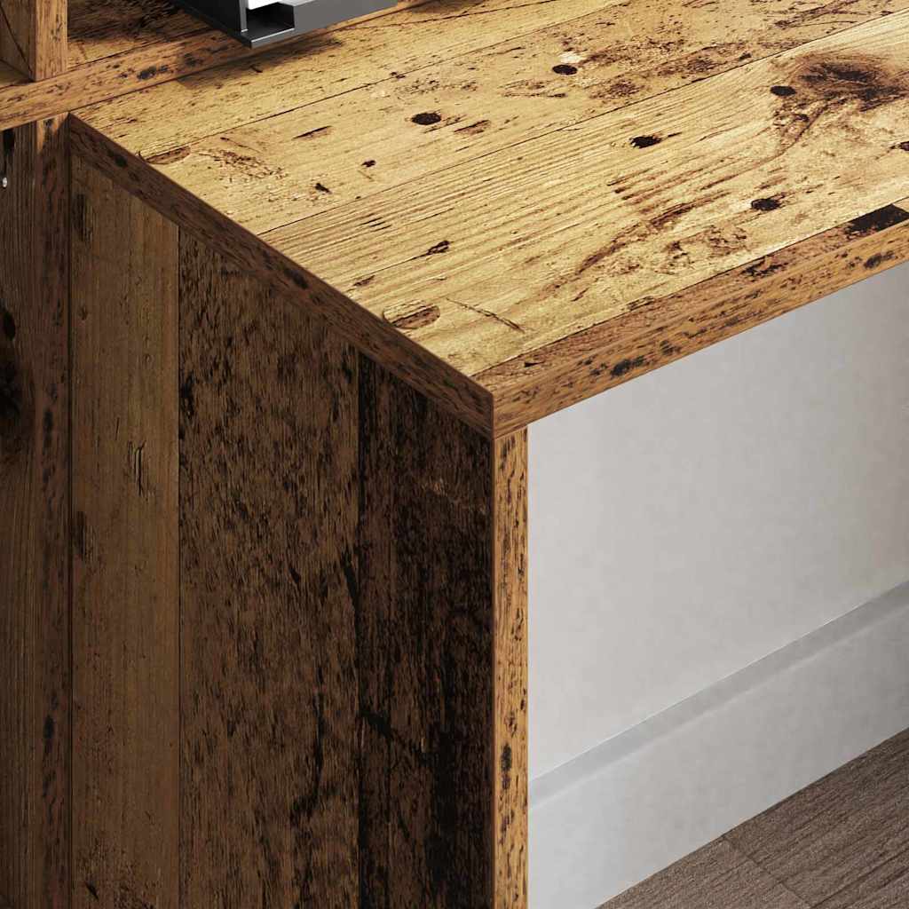 Desk with Shelf Old wood 138.5 x 55 x 143 cm Engineered wood