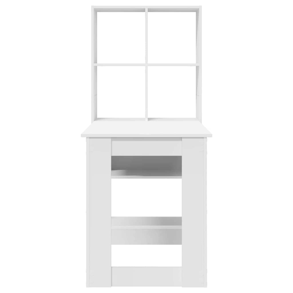 Desk with Shelf White 122 x 67 x 145 cm Engineered Wood
