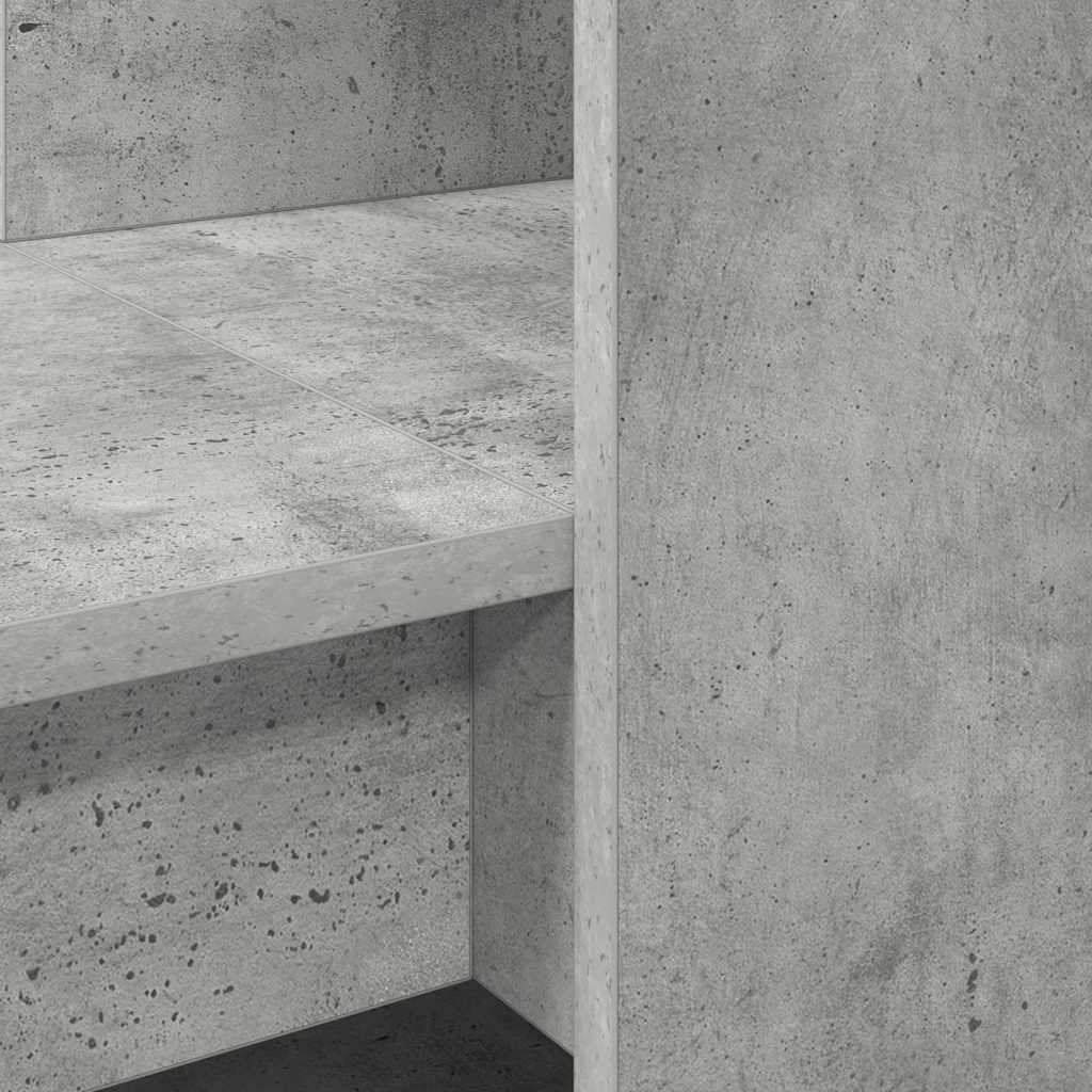 Desk with Shelf Concrete Grey 122 x 67 x 145 cm Engineered Wood