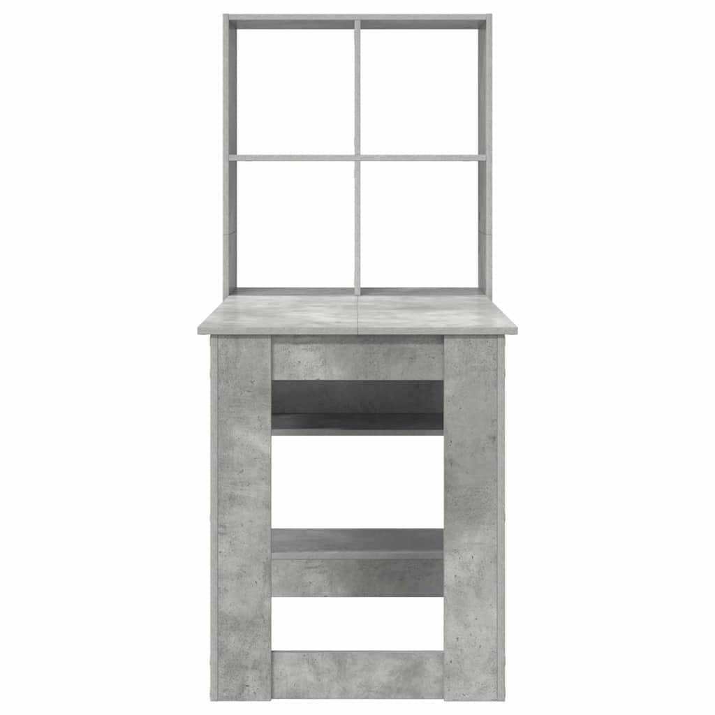 Desk with Shelf Concrete Grey 122 x 67 x 145 cm Engineered Wood