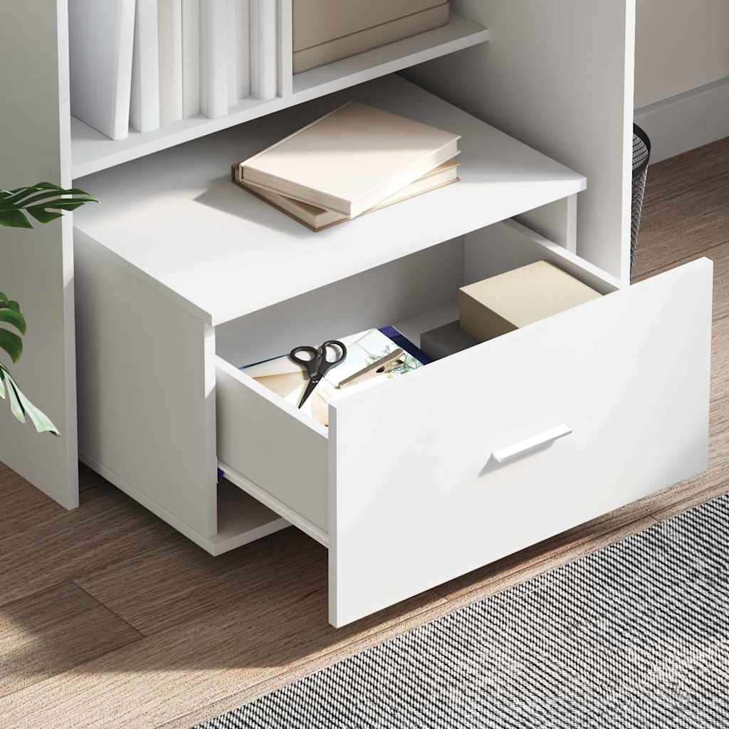 Desk with Drawer White 131.5 x 50 x 106.5 cm Engineered wood