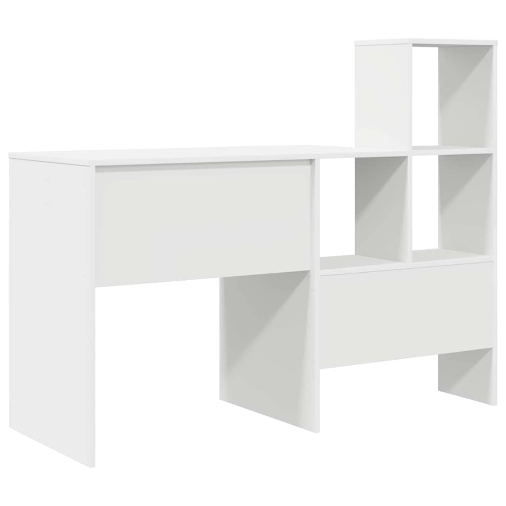 Desk with Drawer White 131.5 x 50 x 106.5 cm Engineered wood