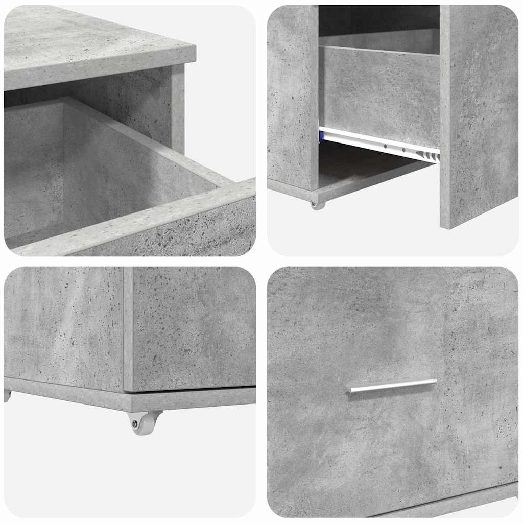 Desk Concrete grey 131.5 x 50 x 106.5 cm Engineered wood