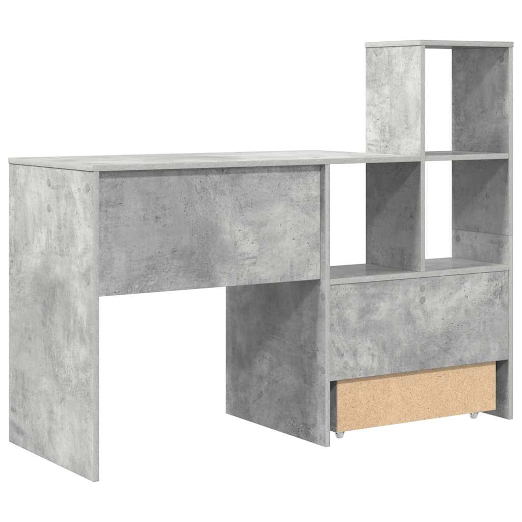 Desk Concrete grey 131.5 x 50 x 106.5 cm Engineered wood