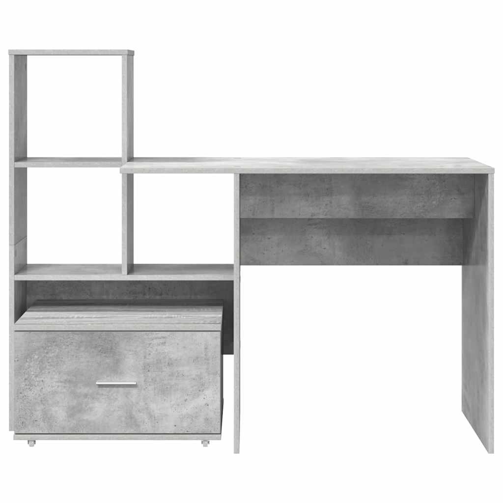 Desk Concrete grey 131.5 x 50 x 106.5 cm Engineered wood