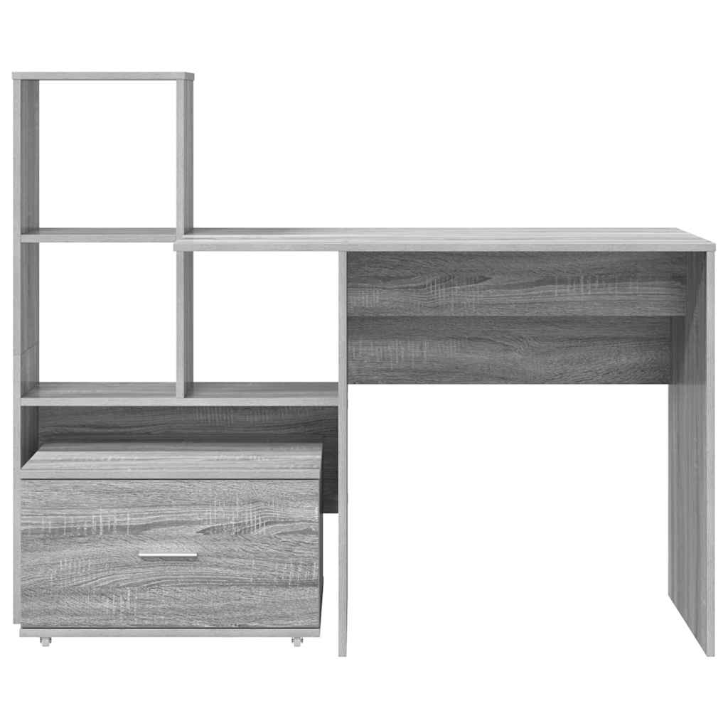 Desk Grey sonoma 131.5 x 50 x 106.5 cm Engineered wood