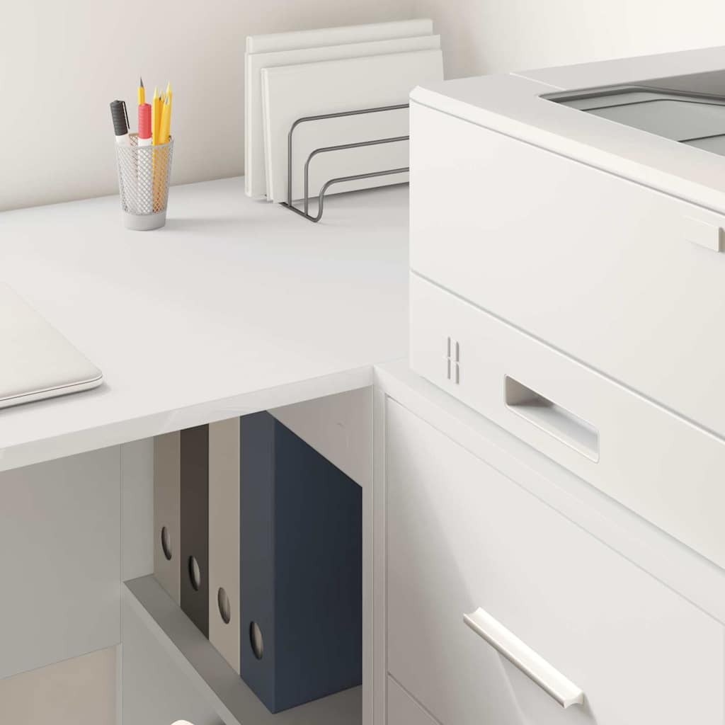 Corner Desk with Drawer White 102 x 50 x 75 cm Engineered wood