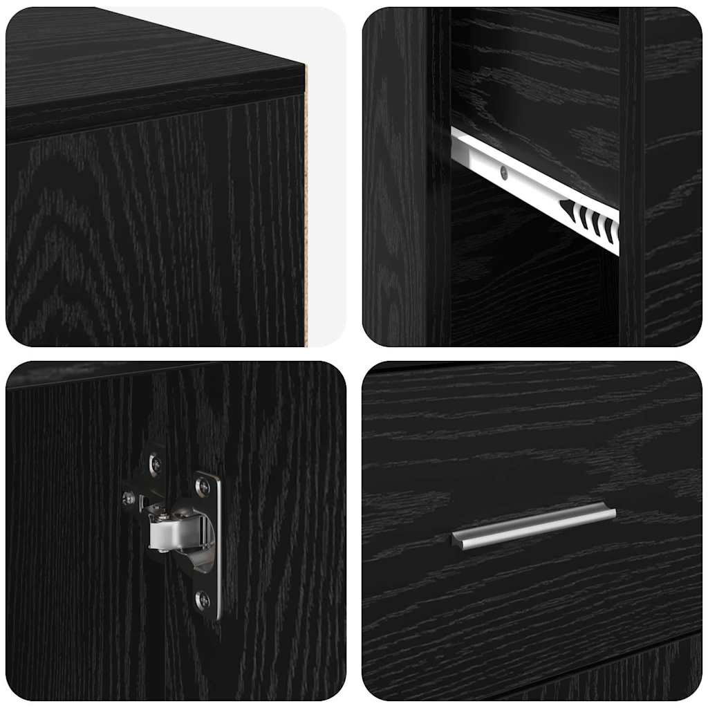 Corner Desk Black oak 102 x 50 x 75 cm Engineered wood