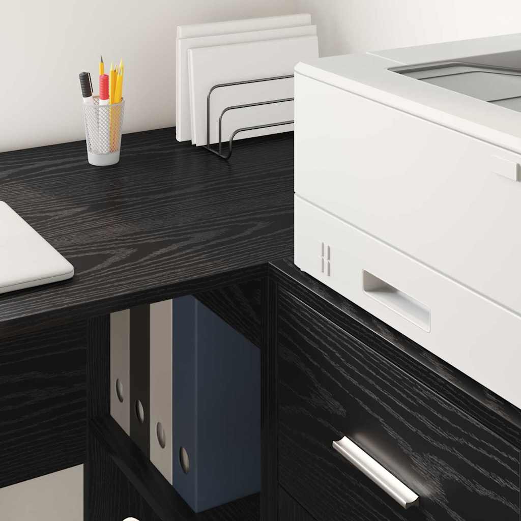 Corner Desk Black oak 102 x 50 x 75 cm Engineered wood