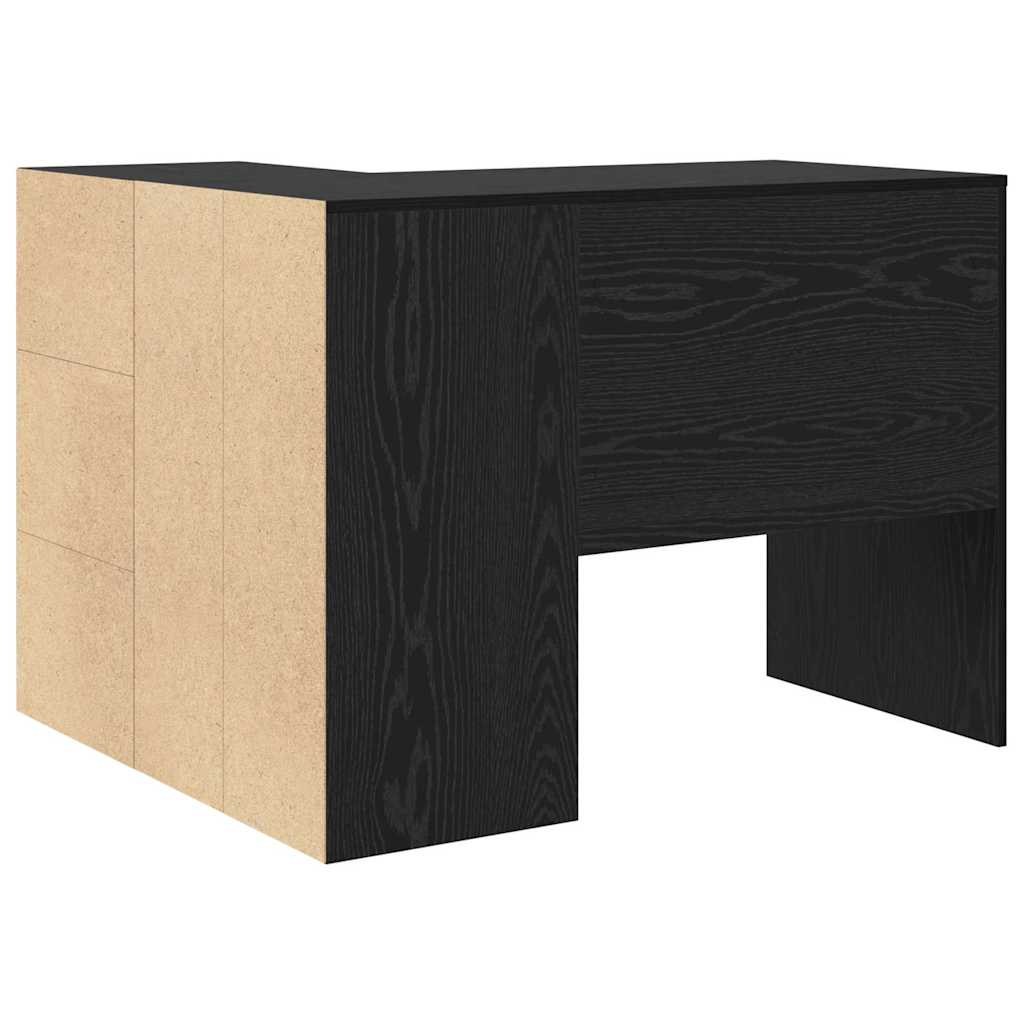 Corner Desk Black oak 102 x 50 x 75 cm Engineered wood