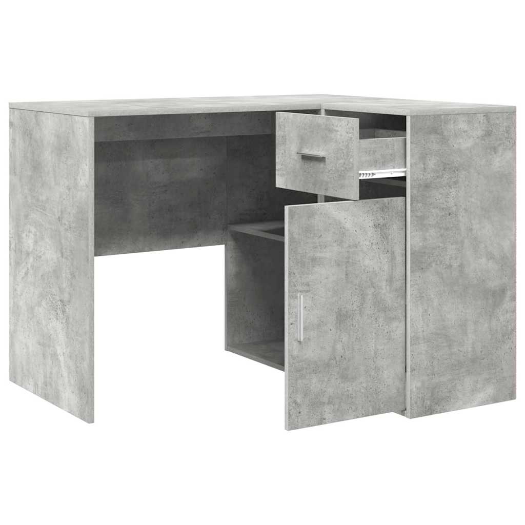 Corner Desk Concrete Grey 102 x 50 x 75 cm Engineered wood