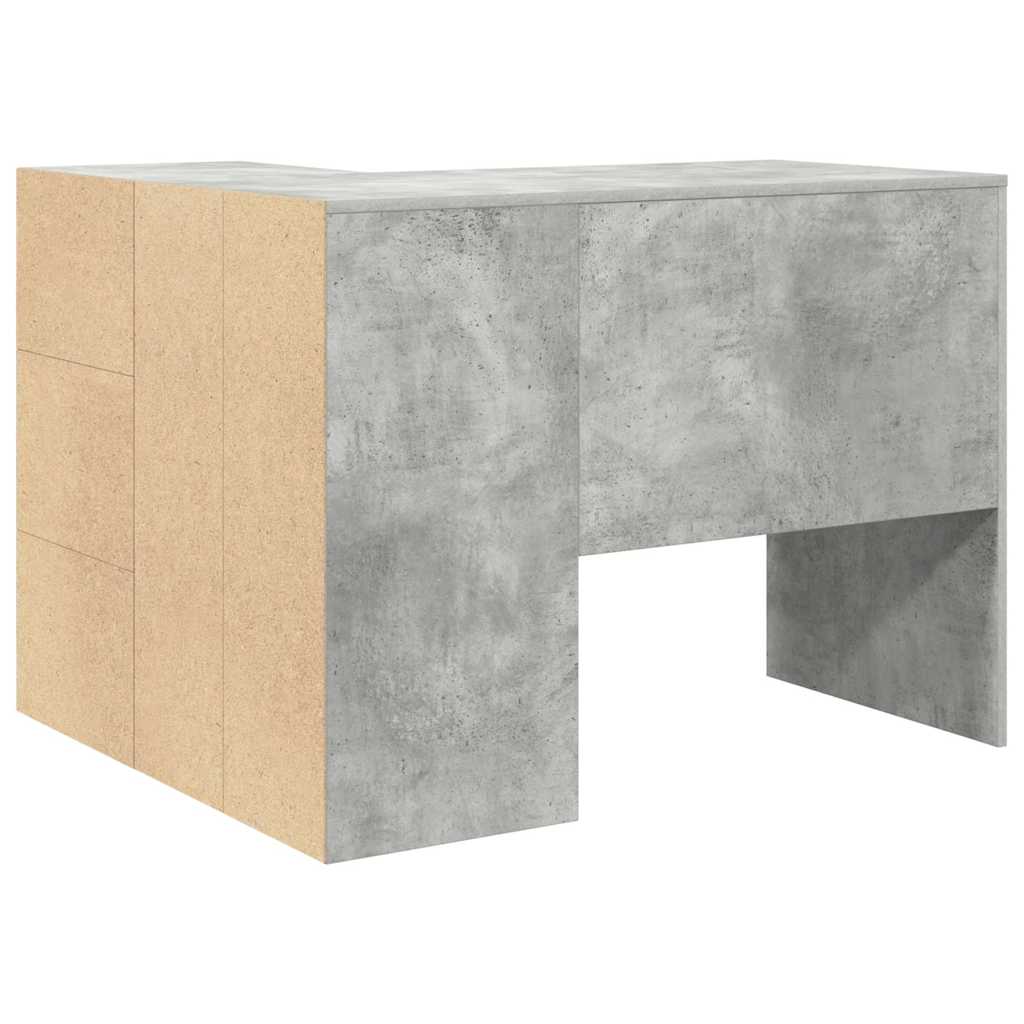 Corner Desk Concrete Grey 102 x 50 x 75 cm Engineered wood