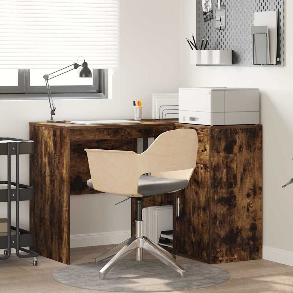 Corner Desk Smoked Oak 102 x 50 x 75 cm Engineered wood