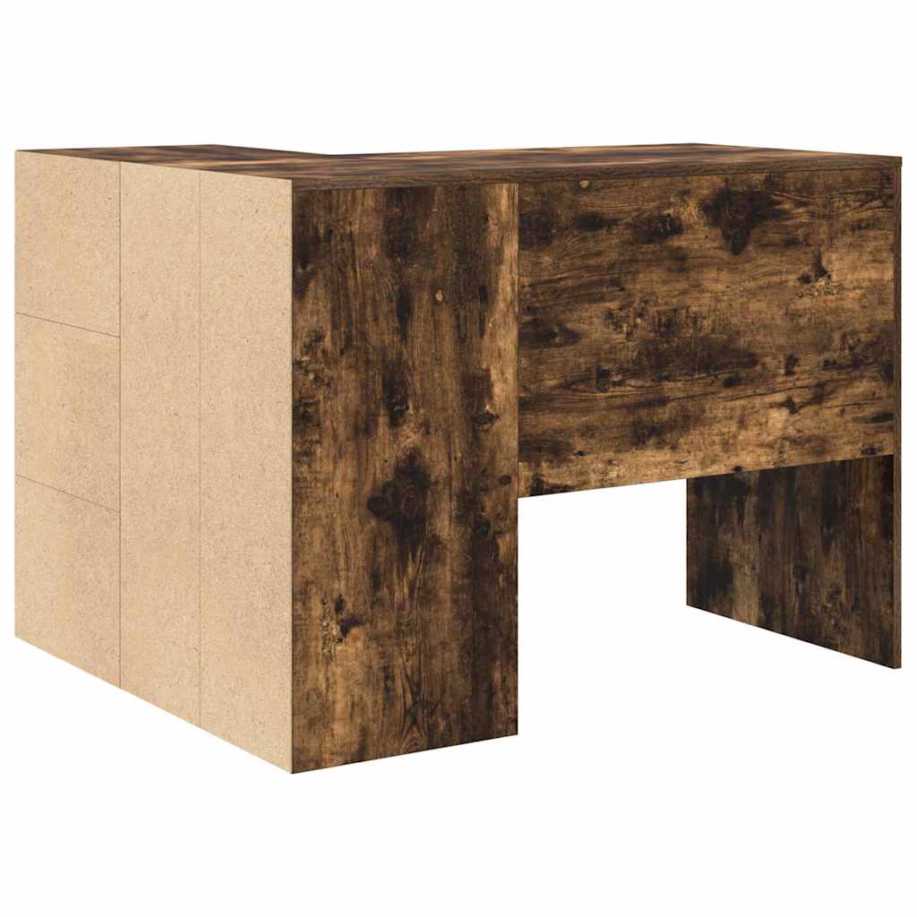 Corner Desk Smoked Oak 102 x 50 x 75 cm Engineered wood