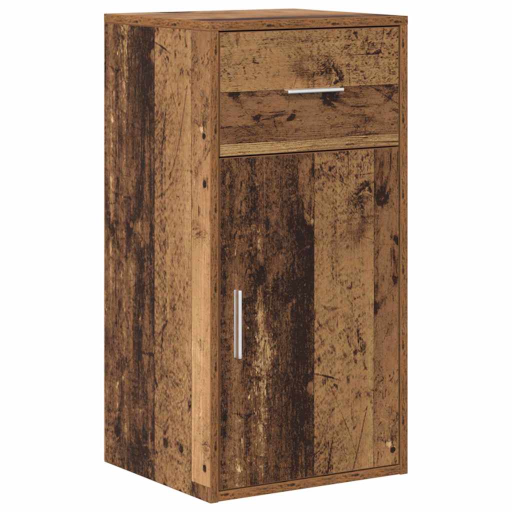 Corner Desk with Door Old wood 102 x 50 x 75 cm Engineered wood