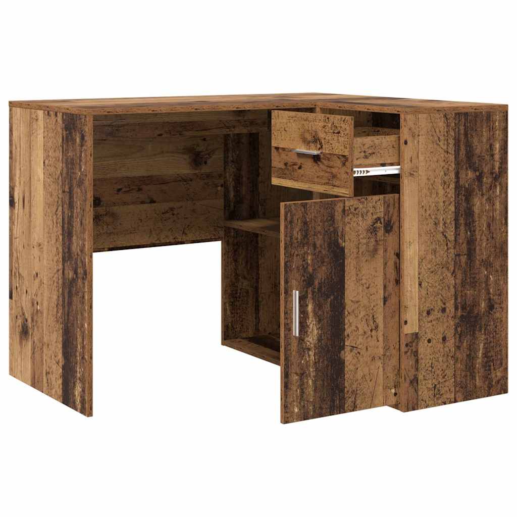 Corner Desk with Door Old wood 102 x 50 x 75 cm Engineered wood