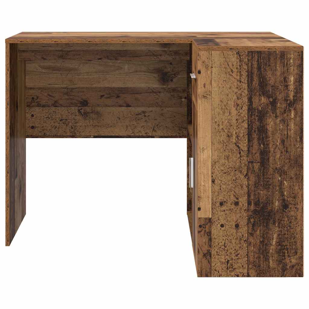 Corner Desk with Door Old wood 102 x 50 x 75 cm Engineered wood