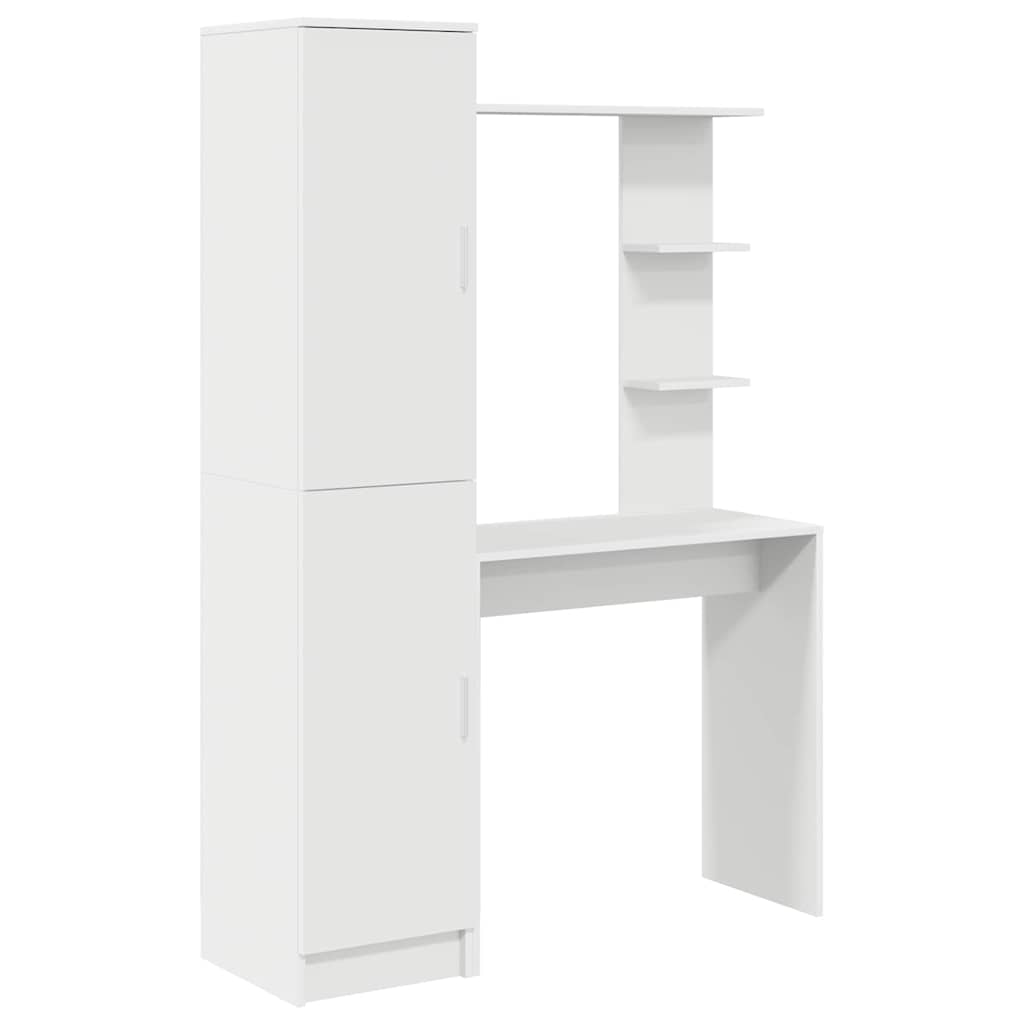 Desk with Storage with Shelf 2 pcs White 78.5 x 37 x 154.5 cm