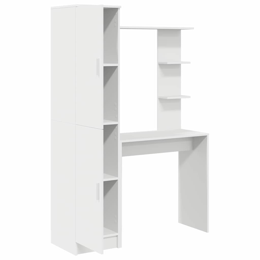 Desk with Storage with Shelf 2 pcs White 78.5 x 37 x 154.5 cm