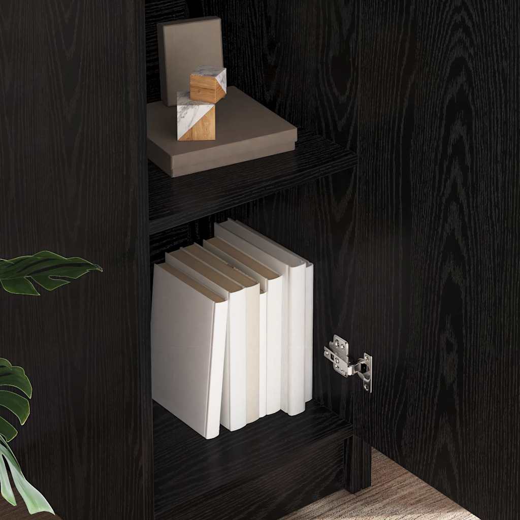 Desk with Storage 2 pcs Black oak 78.5 x 37 x 154.5 cm