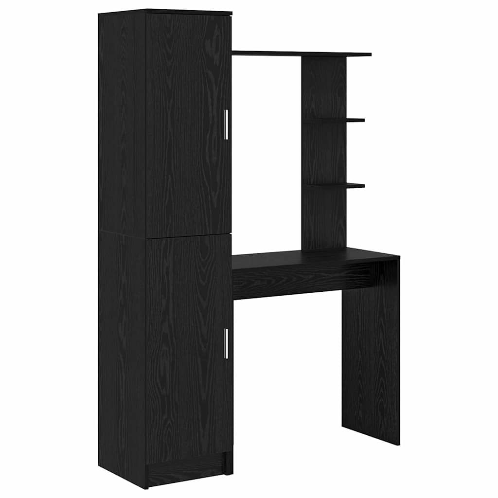 Desk with Storage 2 pcs Black oak 78.5 x 37 x 154.5 cm
