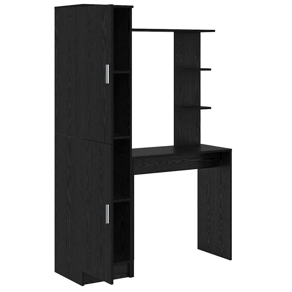 Desk with Storage 2 pcs Black oak 78.5 x 37 x 154.5 cm