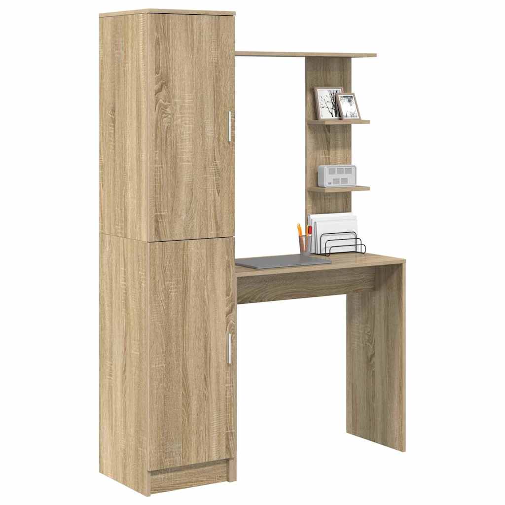 Desk with Storage 2 pcs Sonoma Oak 78.5 x 37 x 154.5 cm